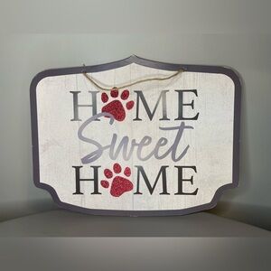 12”x9” “home sweet home” dog paw wall sign, cardboard
